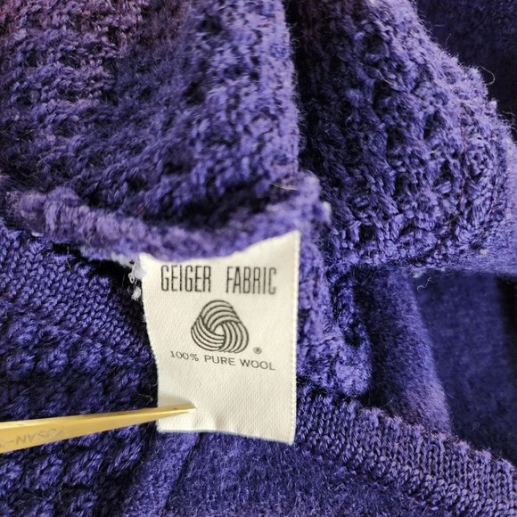 Geiger Wool Cropped Women's Blazer Jacket EU 34 USA Small Vintage Purple Button - Picture 5 of 10